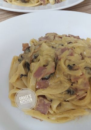 Foto resep Original Fettuccine Carbonara