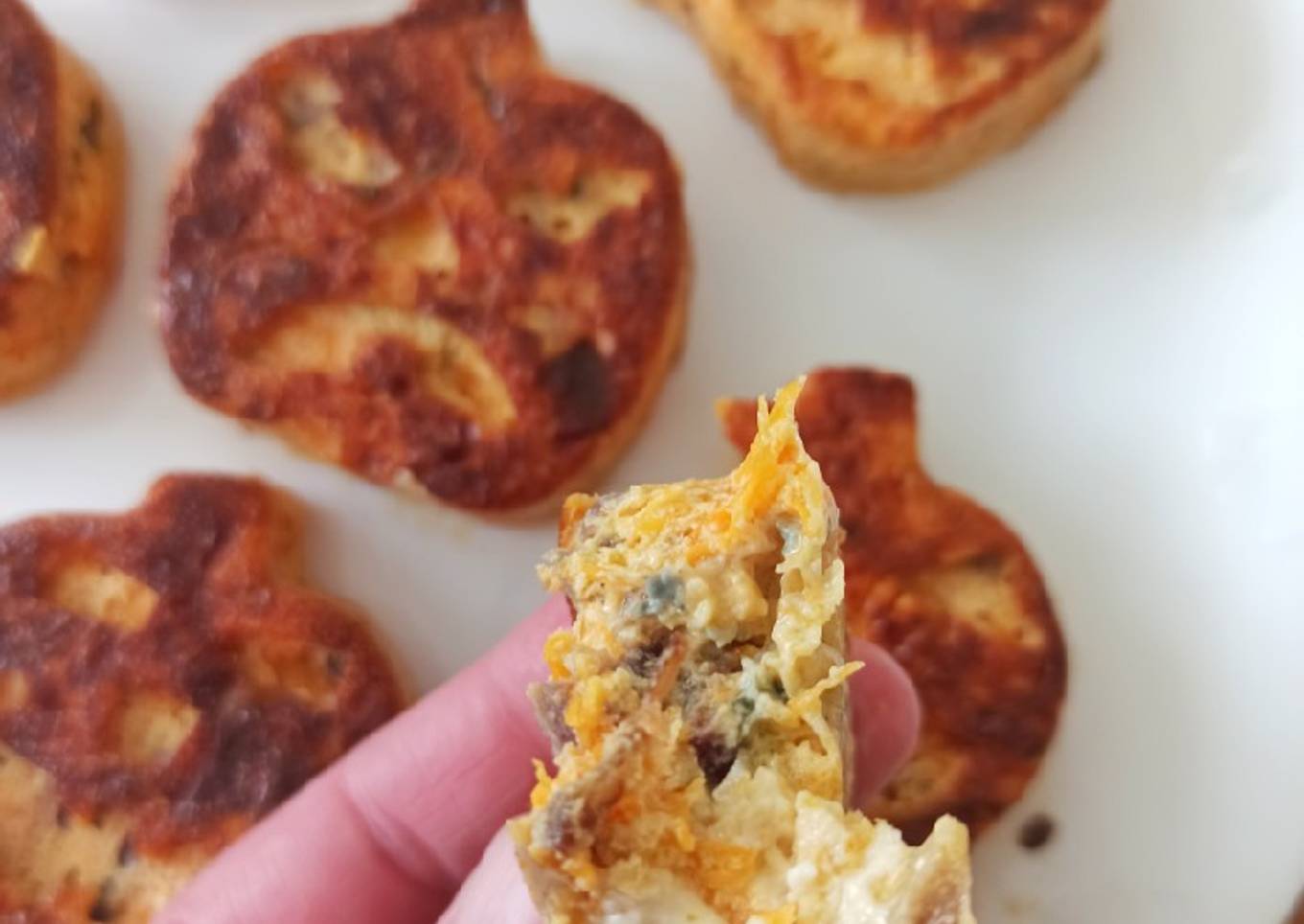 Frittata de calabaza y queso azul Halloween