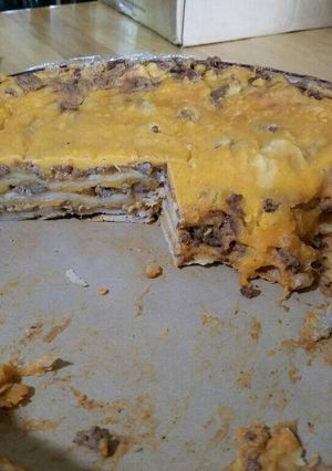 A picture of Enchilada casserole.