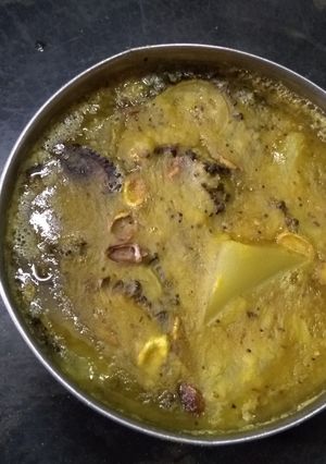 A picture of Bitter gourd moong daal.