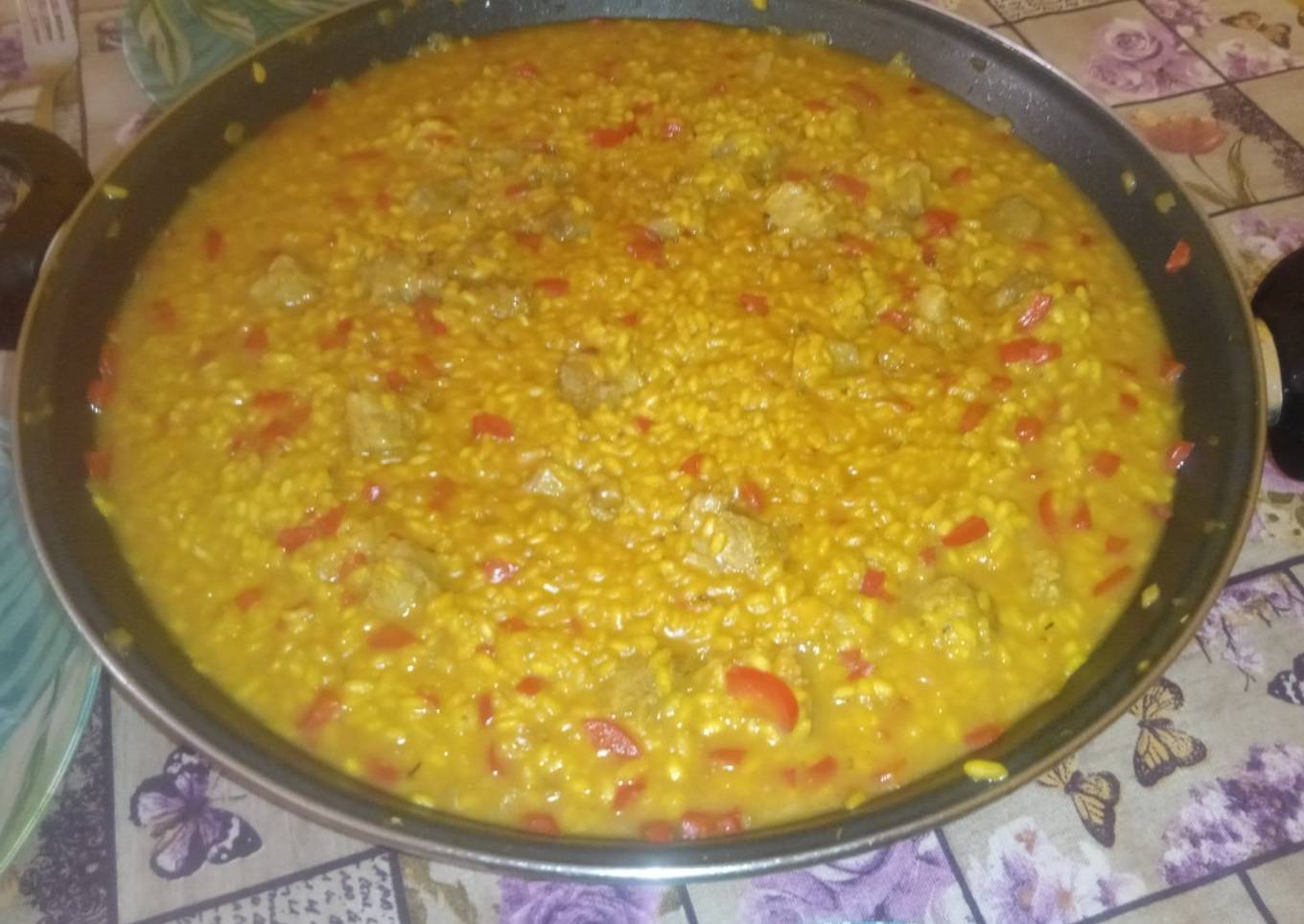 Arroz con lagarto de cerdo