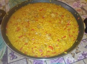 Una foto de Arroz con lagarto de cerdo