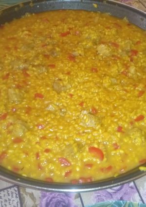 Una foto de Arroz con lagarto de cerdo