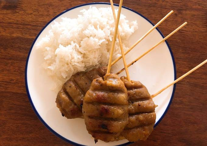 Quick Recipe for Another type of Thai Pork skewer"Called" Moo Ping Nom Sod "