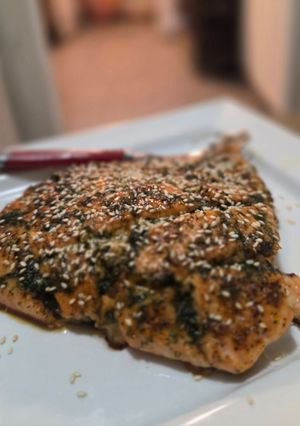 A picture of Cajun honey butter salmon.