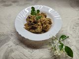 Risotto de pollo y hongos