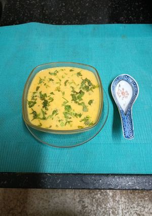 A picture of Kathiyawadi Kadhi (Curd Based Monsoon Soup).