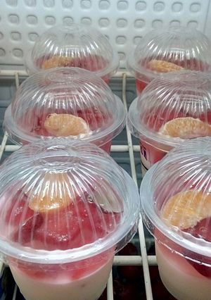 Foto resep Puding sutra buah rasa kelapa dan strobery