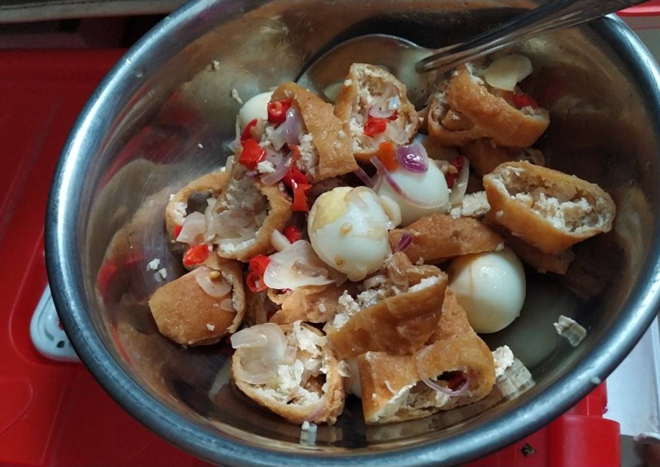 Tumis tahu telur puyuh sederhana