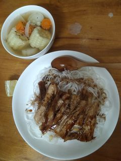 Hình của món Hủ tiếu khô chay.