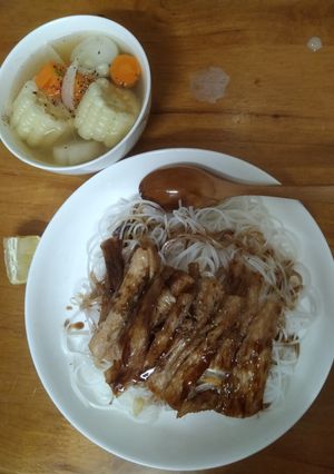 Hình của món Hủ tiếu khô chay.