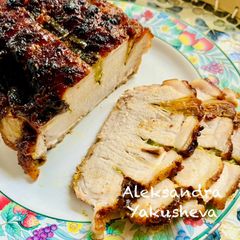 Pork Loin with Figs and Prunes in Wine-Honey Glaze A picture of Pork Loin with Figs and Prunes in Wine-Honey Glaze.