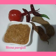 Saboot imli and onion ki tikhi chutney A picture of Saboot imli and onion ki tikhi chutney.