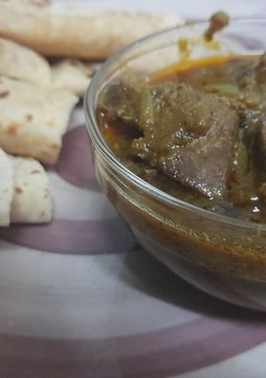 A picture of Chapati with Mutton Liver.