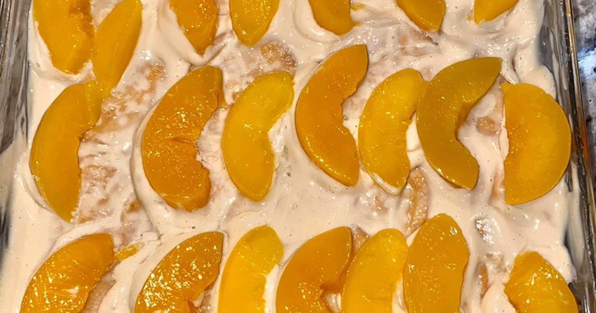 Pastel de limón con duraznos Receta de Gloria Emma- Cookpad