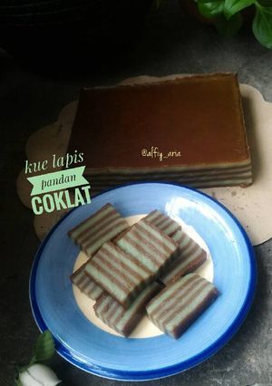 Foto resep Kue lapis pandan coklat #PR_JajananDaerah