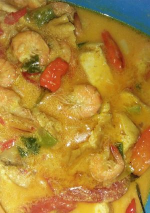 Foto resep Udang tahu kuah santan
