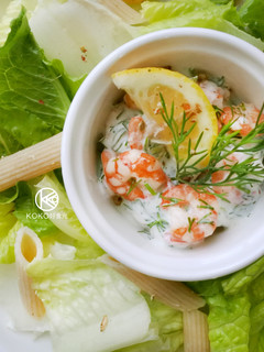 A picture of Shrimp Yogurt Pasta Salad.