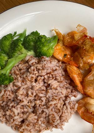Foto resep Udang gurih nasi merah brokoli