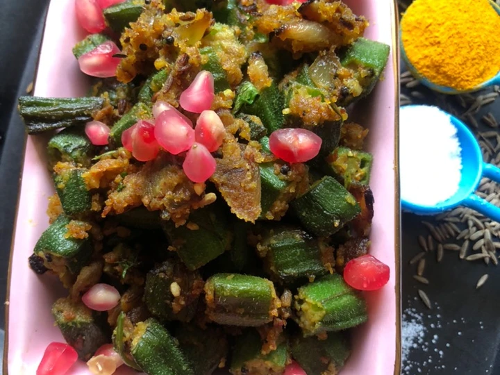Recipe Bhindi Besan Peanut sabji testy which Delicious