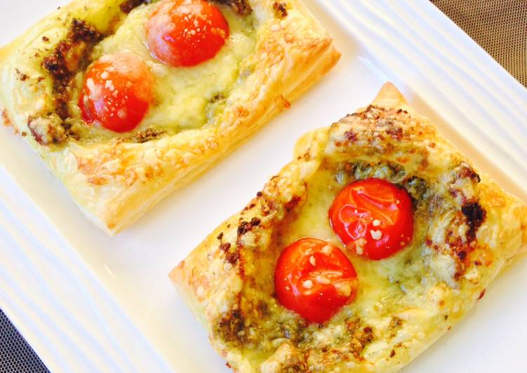 Recipe of Any-night-of-the-week Savory Pesto Puff Tart