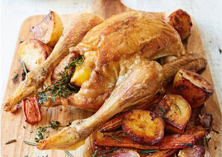 Roast Chicken with Potatoes & Carrots