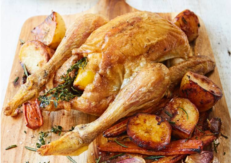 Recipe of Perfect Roast Chicken with Potatoes &amp; Carrots