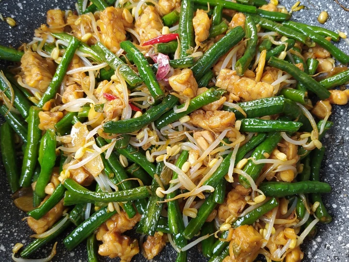 Cara Gampang Menyiapkan Resep 2. Oseng tauge kacang panjang tempe yang Menggugah Selera Anti Ribet, Uenak Banget