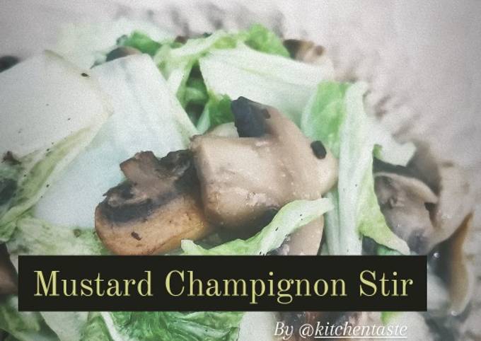 Mudah Banget Membuat Resep Mustard Champignon Stir (Tumis Sawi Jamur) ala Kitchentaste