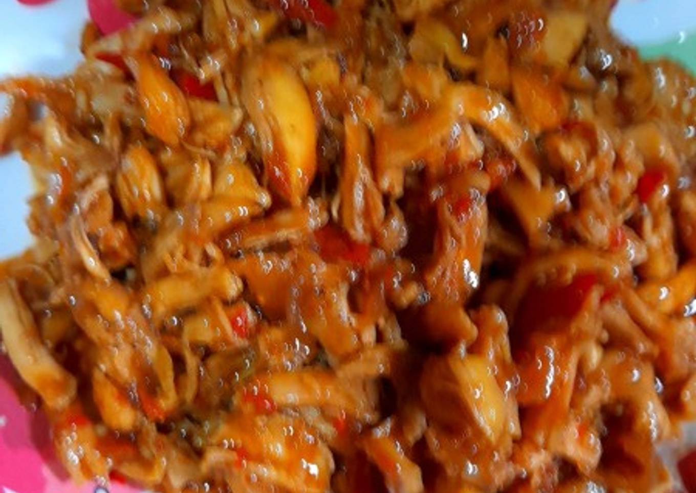 Ayam suwir pedas manis