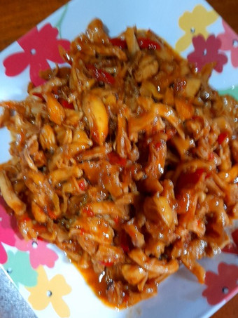 Resep Ayam suwir pedas manis Simpel