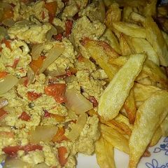 A picture of Fried irish with eggs.