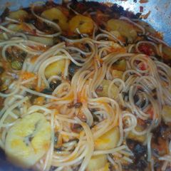 A picture of Banana spaghetti.