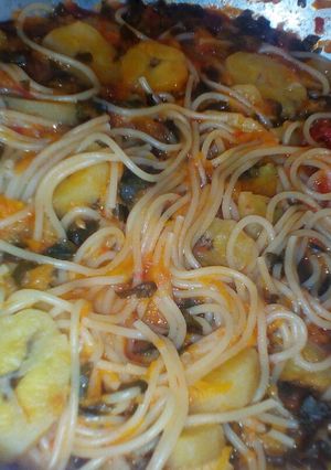A picture of Banana spaghetti.