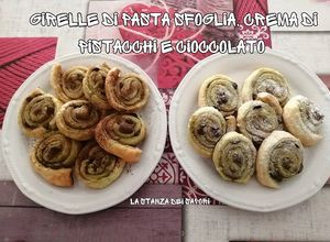 Foto di 01 🥜Girelle di pasta sfoglia, crema di pistacchi e cioccolato 💚
