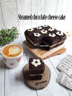 Foto resep Steamed chocolate cheese cake aka Bolu kukus coklat keju spread