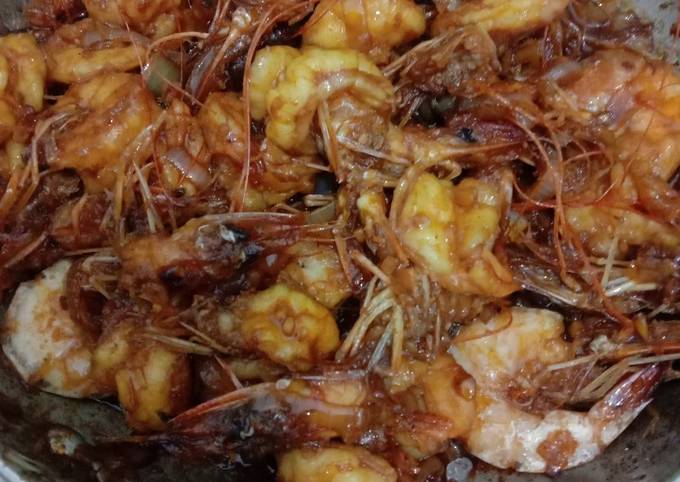 Udang goreng mentega soas kecap