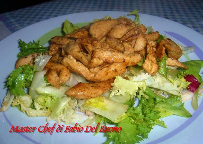 #ricetteatempoStraccetti Petto Pollo serviti su Insalata Mista