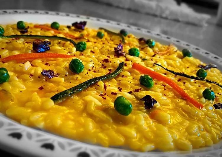 How to Make Veloce Risotto alla carbonara vegetariana 🥒🥕🎃 🍅