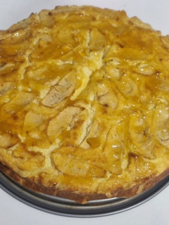 Una foto de Tarta de queso y manzana