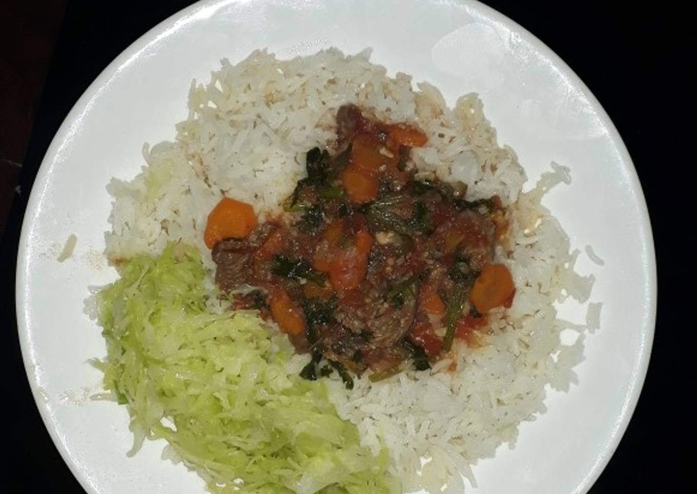 Rice,Cabbage,Meat Stew#festivedishcontestkakamega#authormarathon