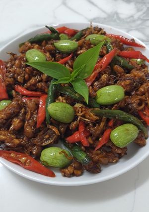 Foto resep Oseng Teri Tempe Pedas