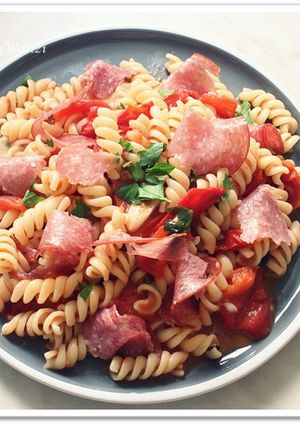 夏日清爽田園螺旋麵 的食譜成品照片