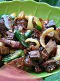Daging paruh sapi goreng kecap