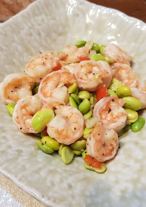 毛豆炒蝦仁 的食譜成品照片
