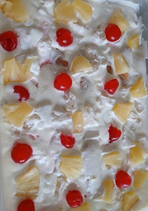 Una foto de Postre Frio de Piña y Nata