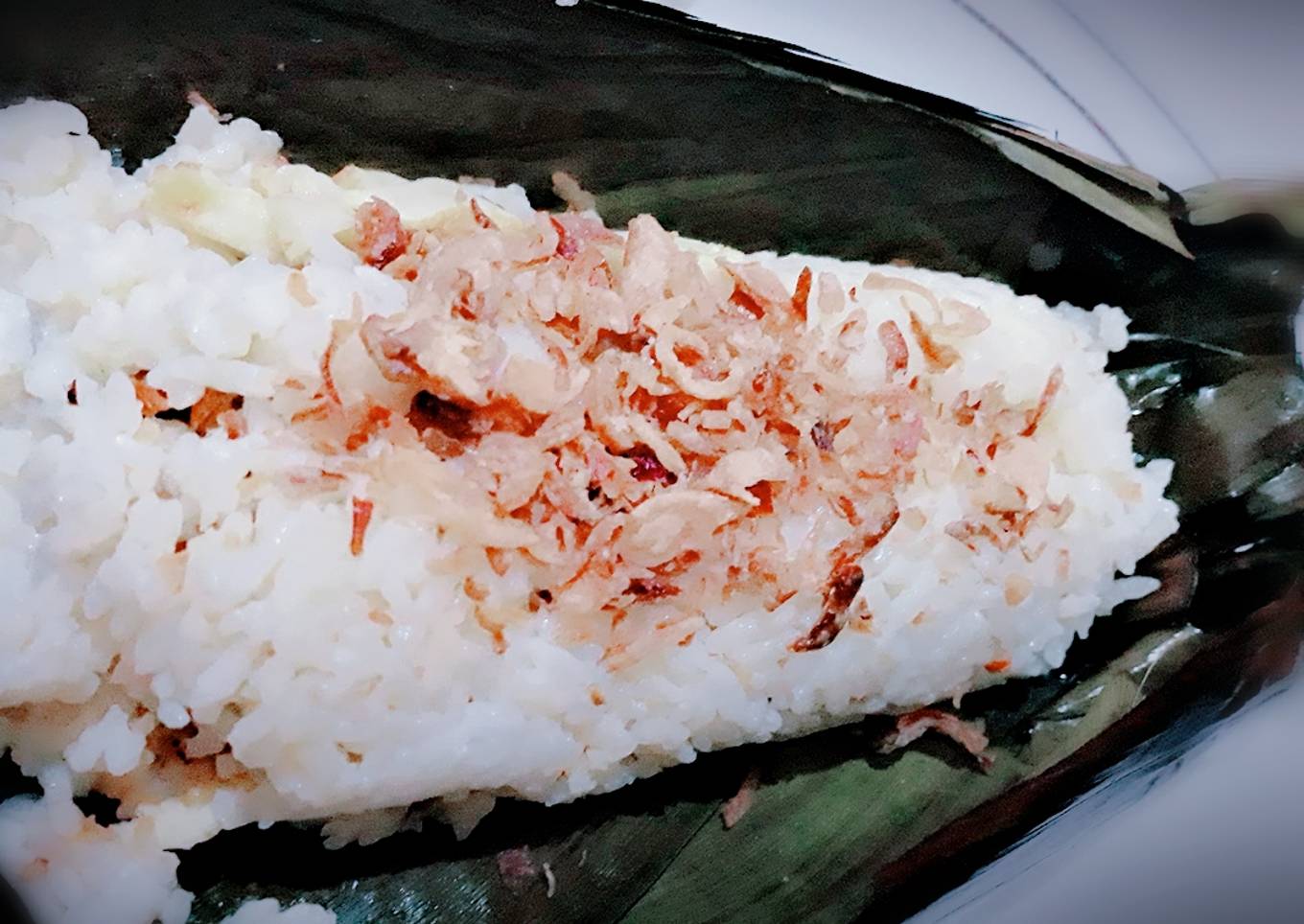 Nasi bakar isi balado teri medan+ayam suwir super cepat