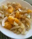 Ensalada de bacalao, naranja y cebolleta