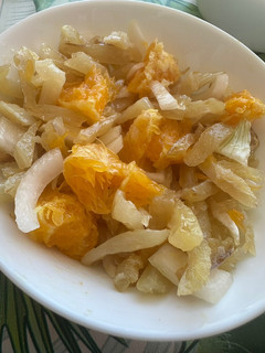 Una foto de Ensalada de bacalao, naranja y cebolleta