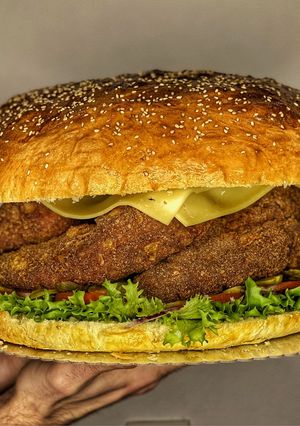 Óriás csirkeburger recept fotója